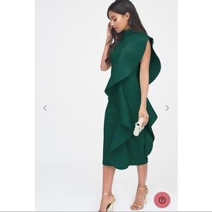 Lavish Alice Scuba Frill Midi Dress
